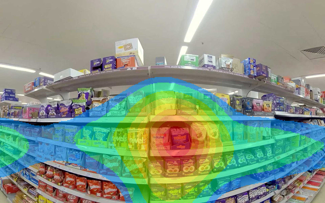 VR shelf tests with attention heatmaps